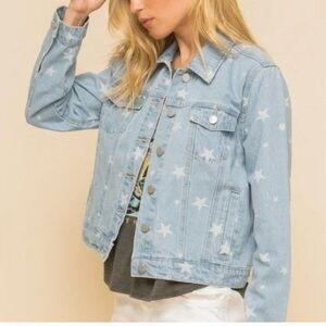 Hem & Thread Light Blue Star Jean Jacket